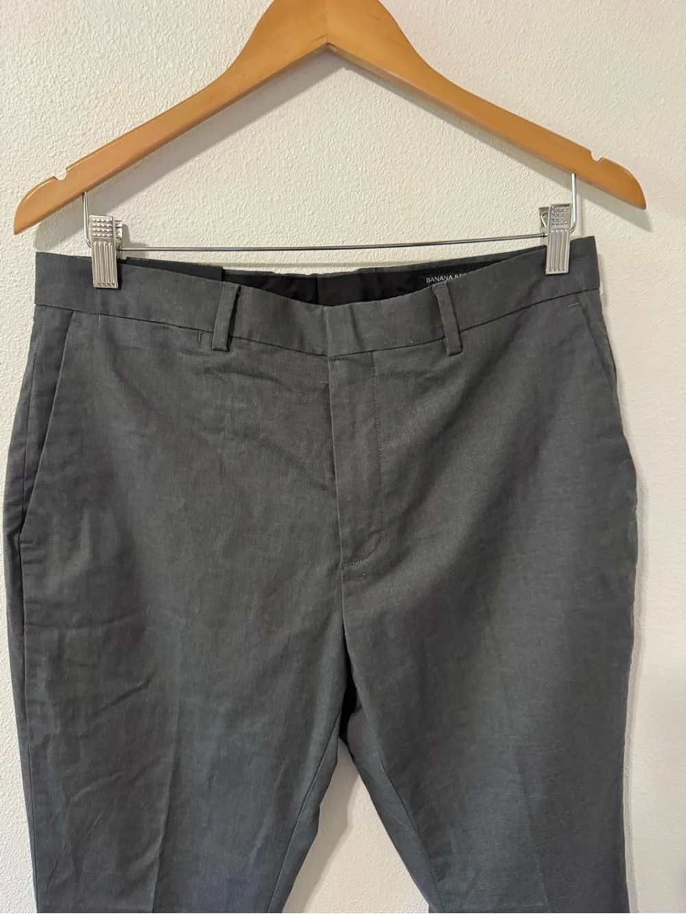 Banana Republic Core Temp Non Iron Charcoal Gray Cotton Blend Slim Fit NWT-32x29